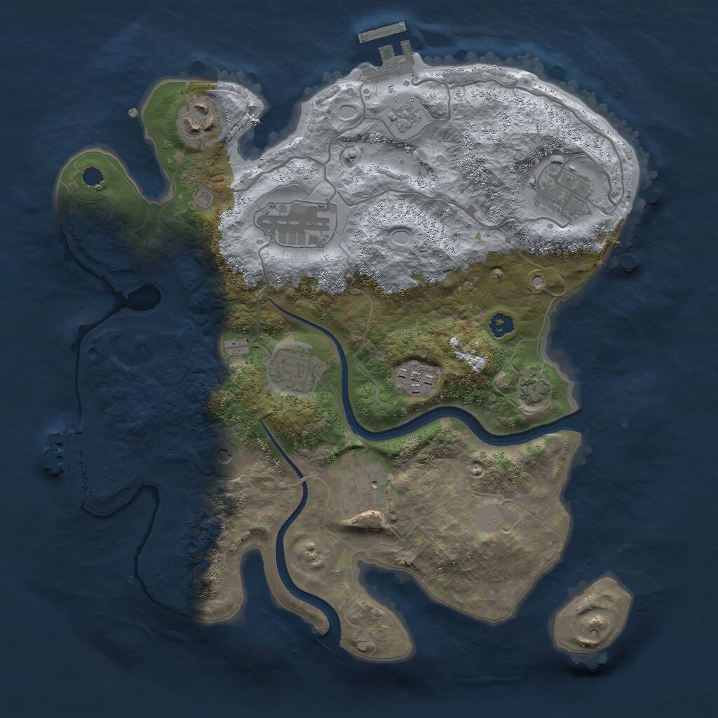 Rust Map: Procedural Map, Size: 3000, Seed: 1780021645, 12 Monuments