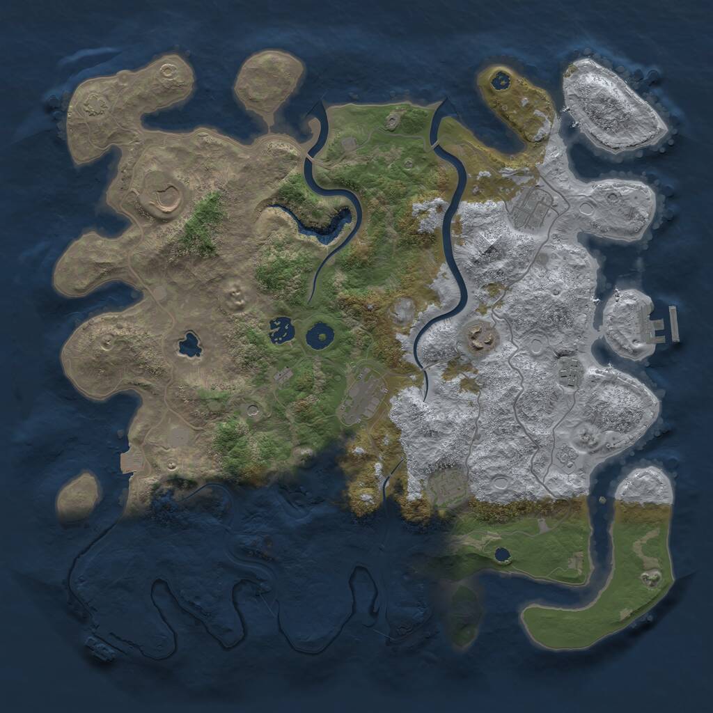 Rust Map: Procedural Map, Size: 4000, Seed: 1944369670, 13 Monuments