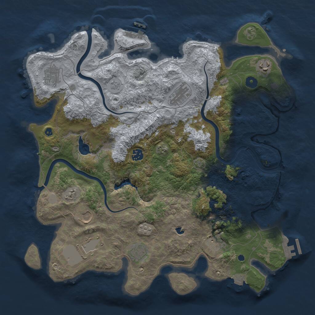 Rust Map: Procedural Map, Size: 4000, Seed: 24164547, 15 Monuments