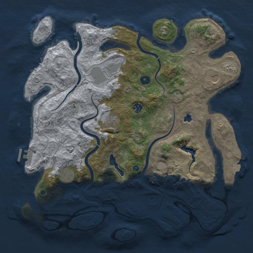 Rust Map: Procedural Map, Size: 4000, Seed: 5597, 11 Monuments