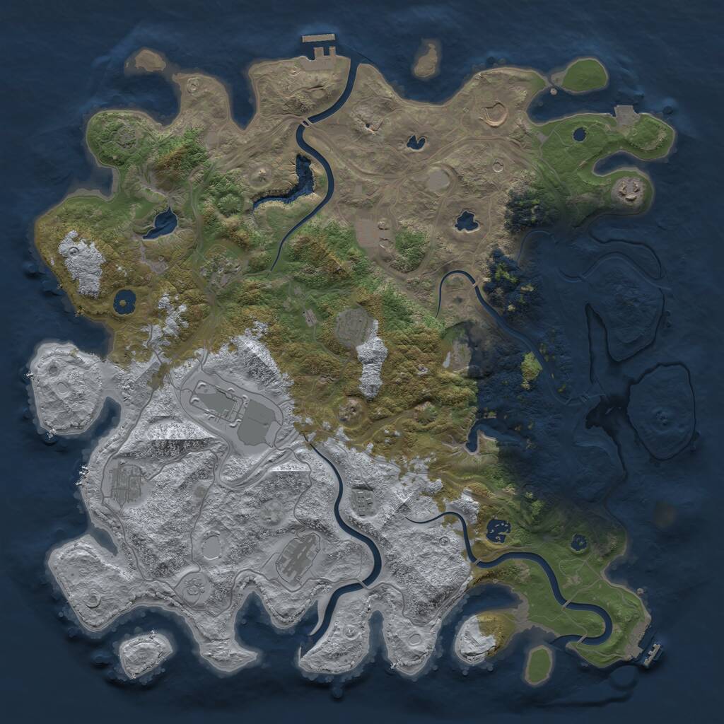 Rust Map: Procedural Map, Size: 4500, Seed: 27700, 17 Monuments