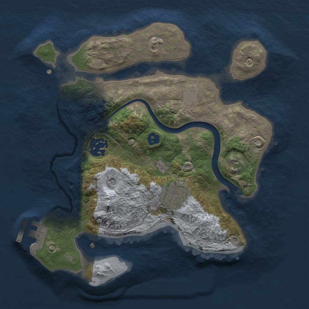 Rust Map: Procedural Map, Size: 2500, Seed: 656456, 5 Monuments