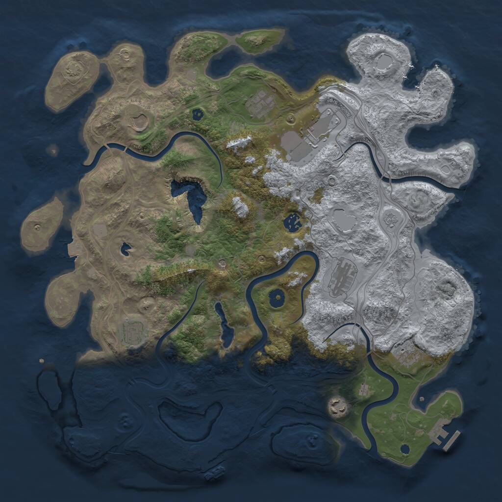 Rust Map: Procedural Map, Size: 4250, Seed: 1510456240, 14 Monuments