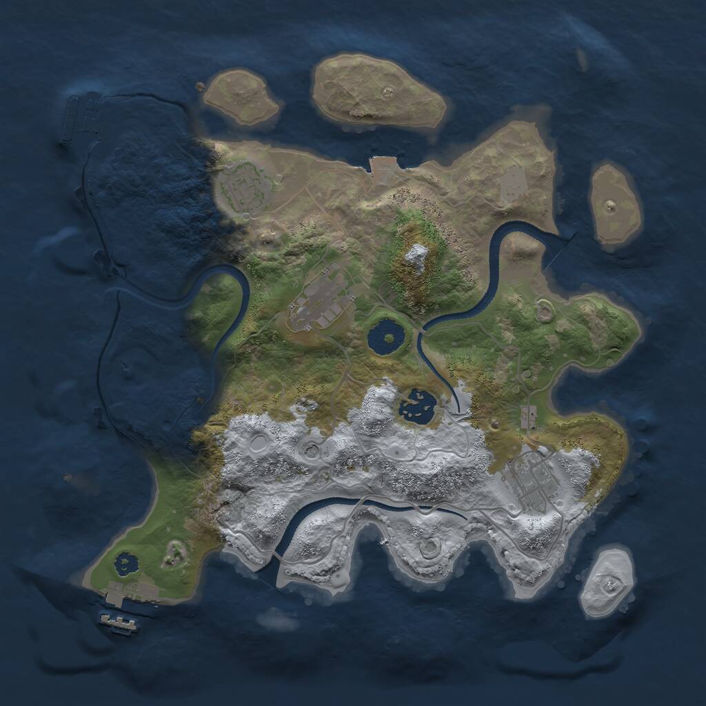 Rust Map: Procedural Map, Size: 3000, Seed: 470216586, 8 Monuments