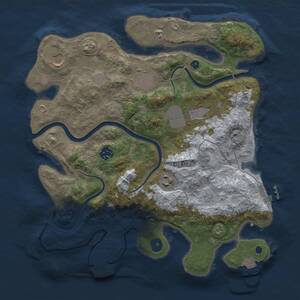 Thumbnail Rust Map: Procedural Map, Size: 3500, Seed: 198096301, 12 Monuments