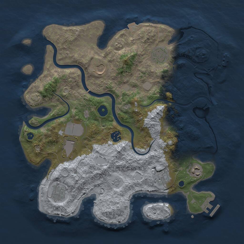 Rust Map: Procedural Map, Size: 3500, Seed: 758980165, 13 Monuments