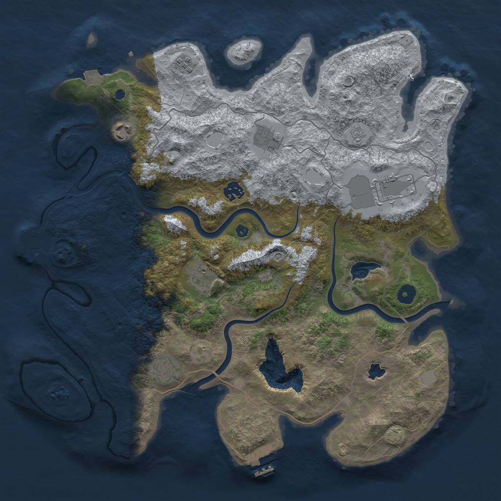 Rust Map: Procedural Map, Size: 4000, Seed: 3467881, 13 Monuments