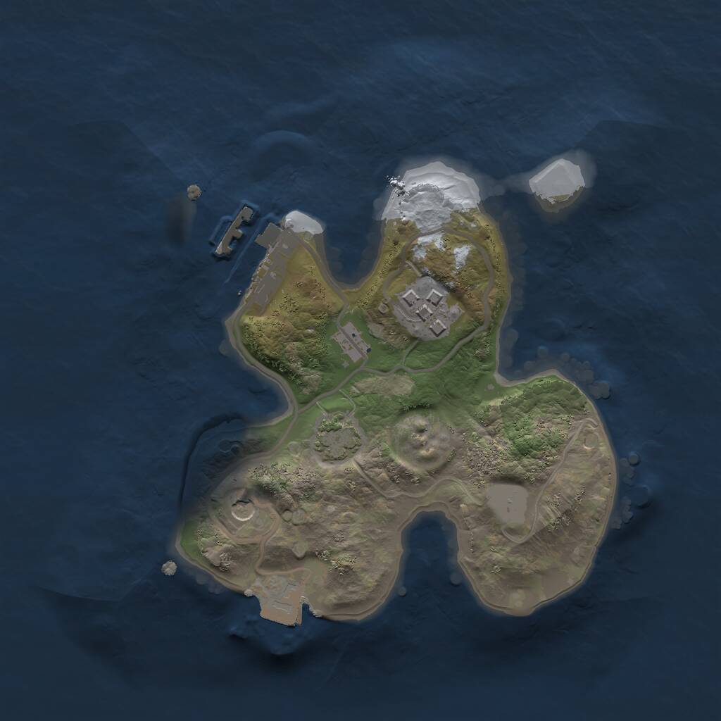 Rust Map: Procedural Map, Size: 2000, Seed: 2129940592, 5 Monuments