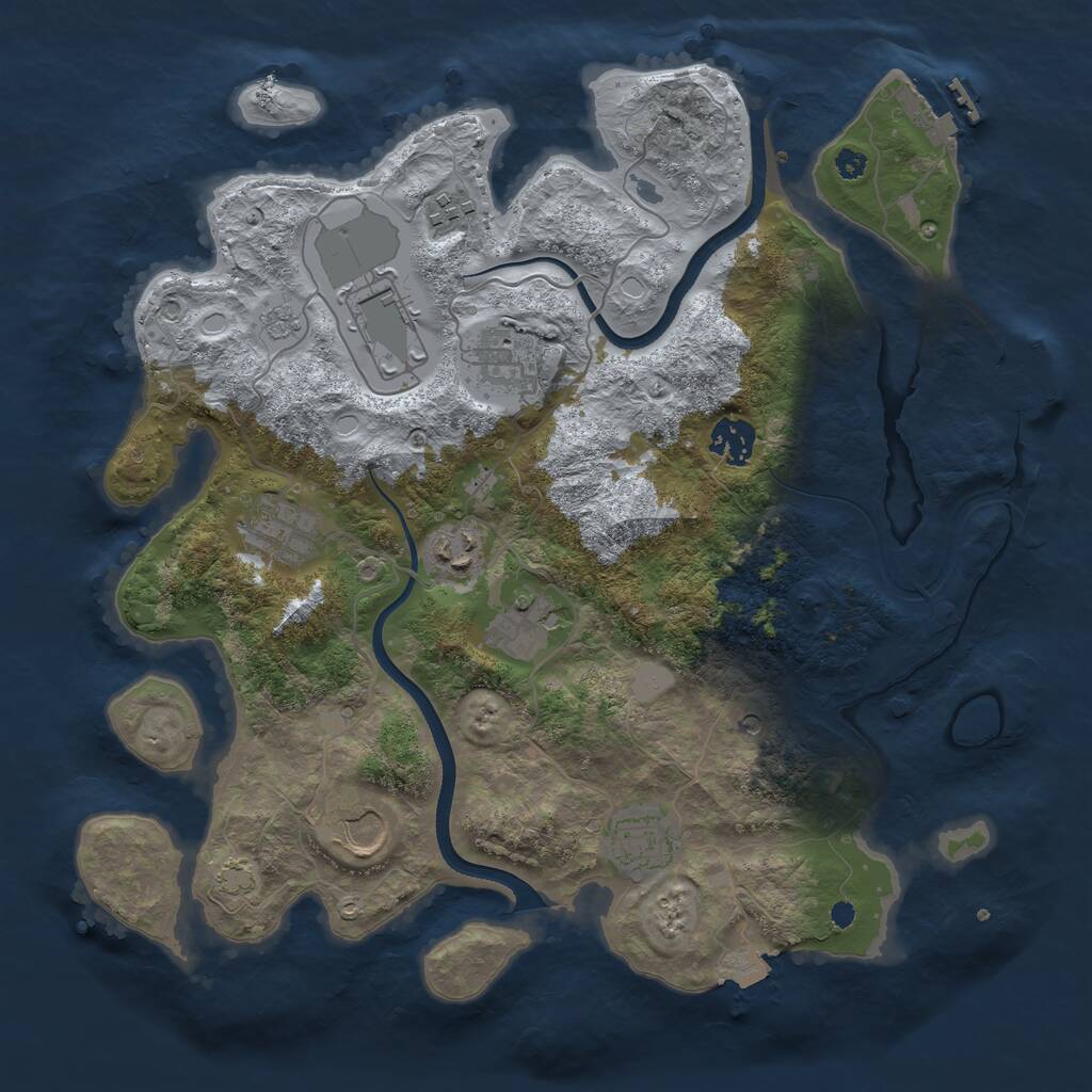 Rust Map: Procedural Map, Size: 3550, Seed: 432452, 15 Monuments