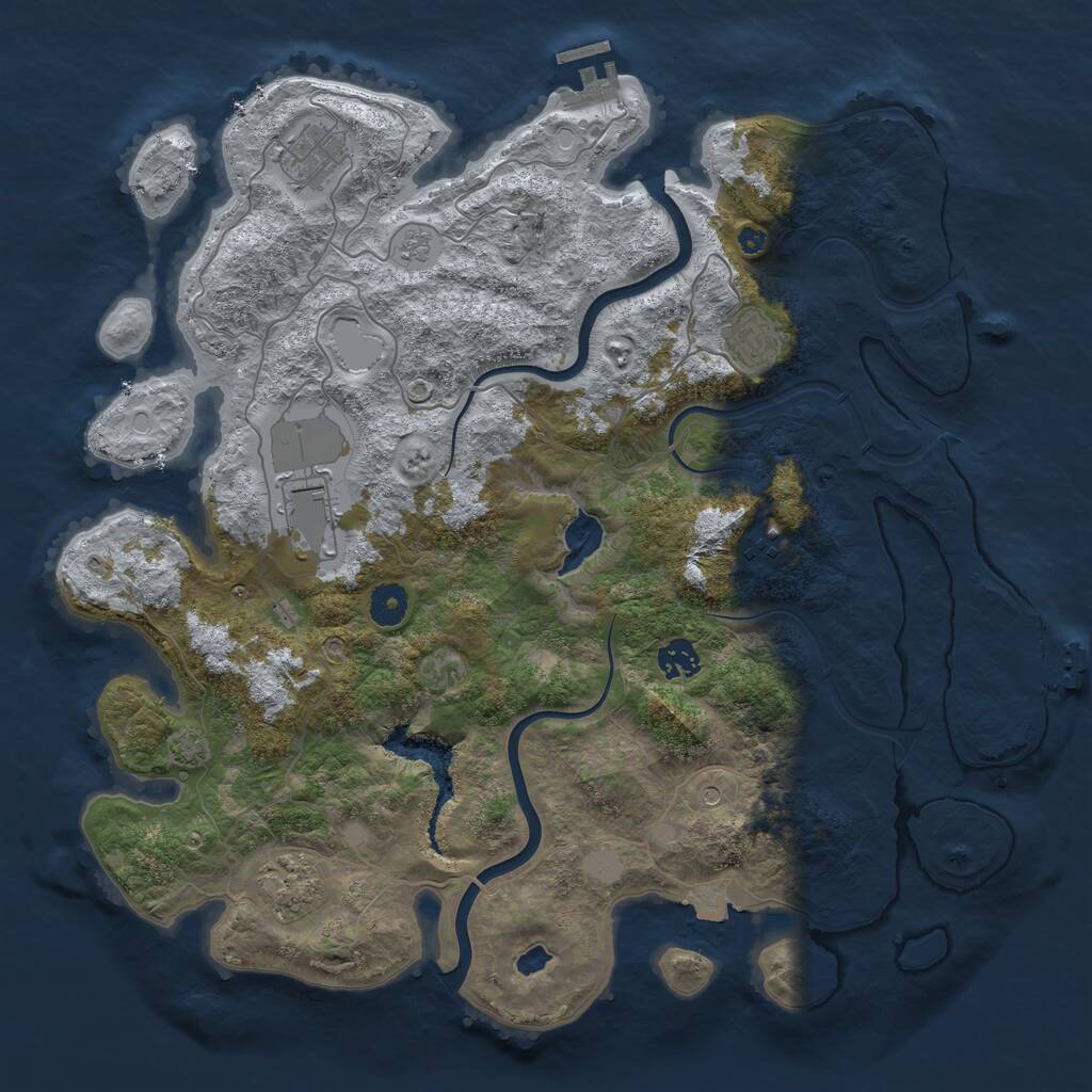 Rust Map: Procedural Map, Size: 4000, Seed: 602853171, 12 Monuments