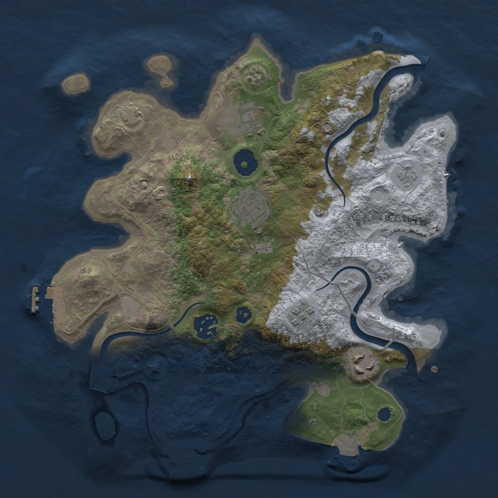 Rust Map: Procedural Map, Size: 3000, Seed: 427194322, 10 Monuments