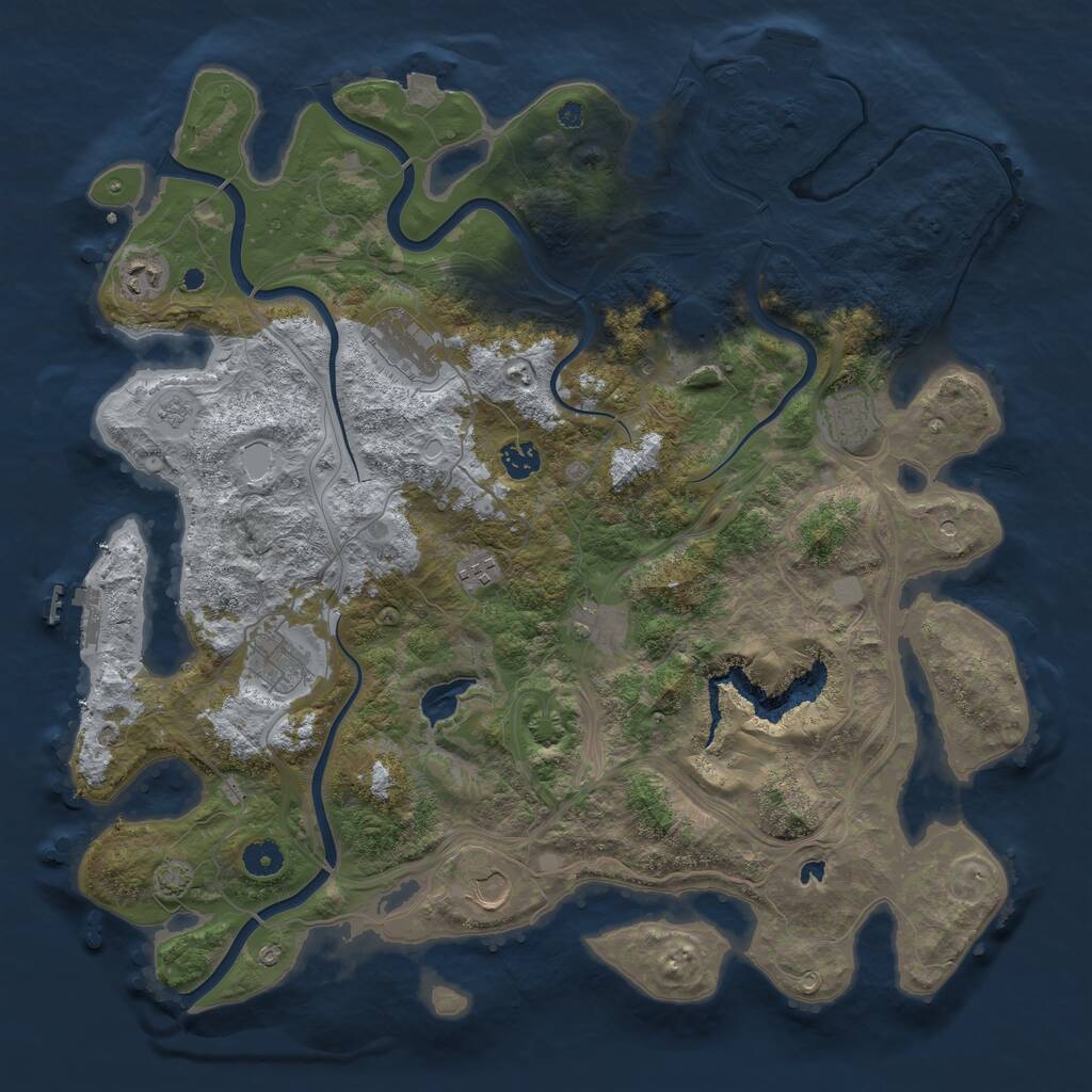 Rust Map: Procedural Map, Size: 4301, Seed: 889689, 15 Monuments
