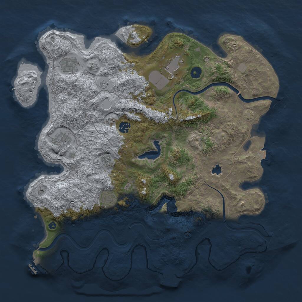 Rust Map: Procedural Map, Size: 4000, Seed: 365454, 12 Monuments