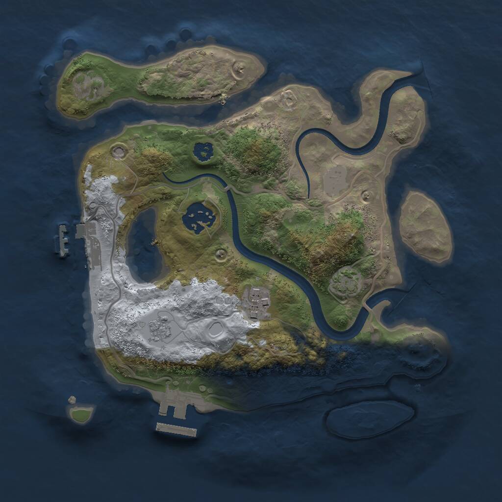 Rust Map: Procedural Map, Size: 2500, Seed: 454817955, 7 Monuments
