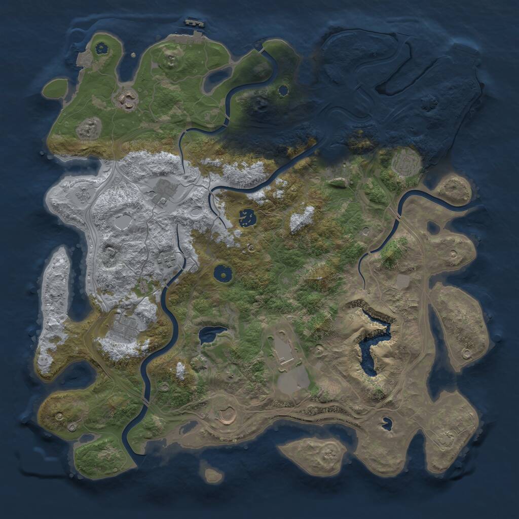 Rust Map: Procedural Map, Size: 4305, Seed: 889689, 15 Monuments