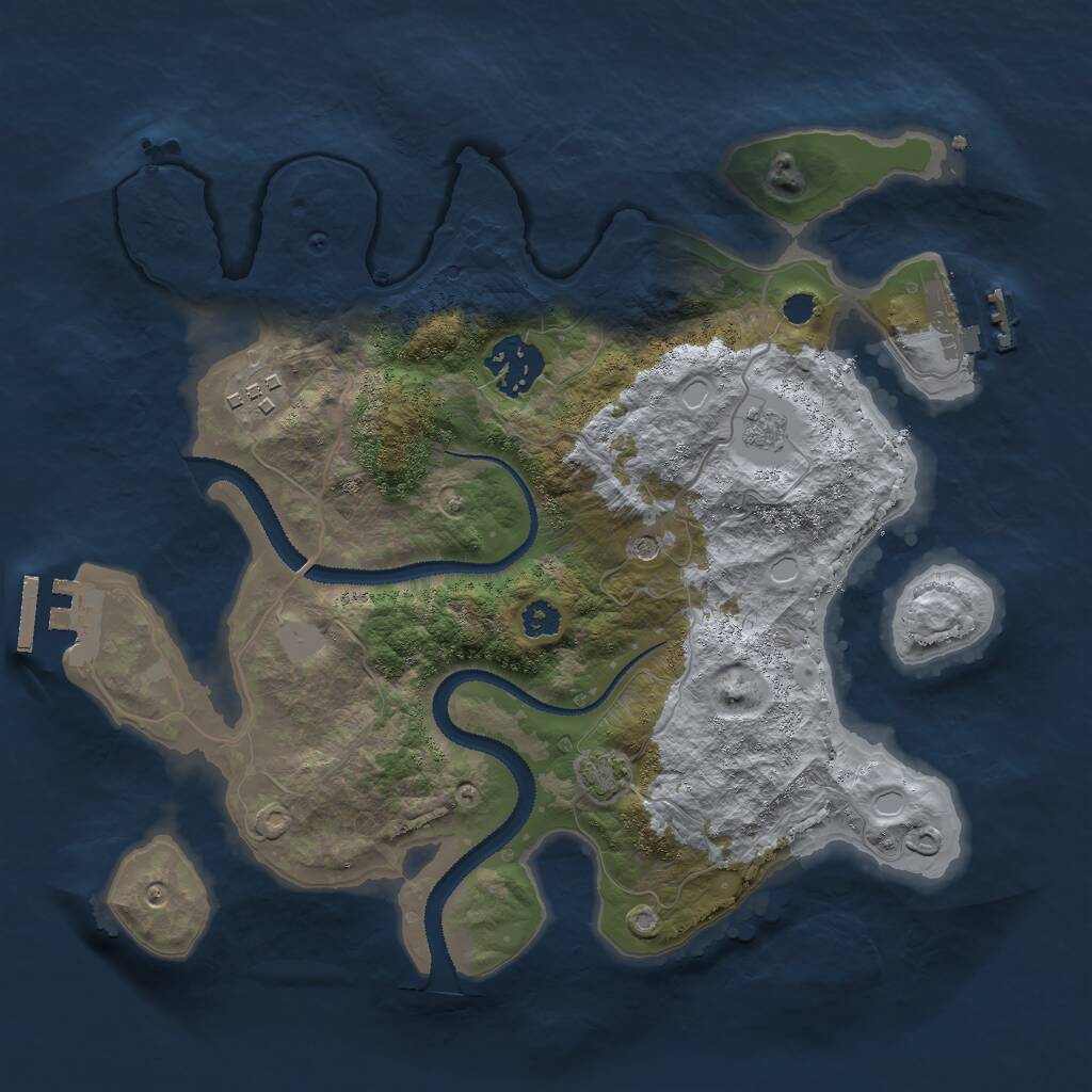 Rust Map: Procedural Map, Size: 2900, Seed: 1149181852, 8 Monuments