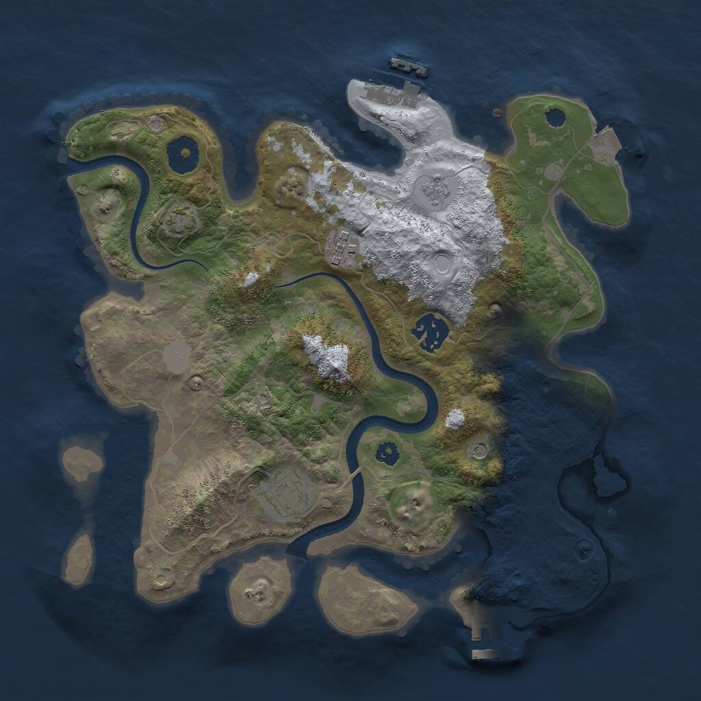 Rust Map: Procedural Map, Size: 3000, Seed: 287022227, 9 Monuments