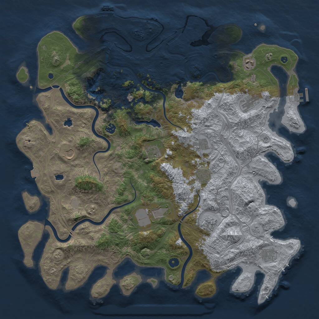 Rust Map: Procedural Map, Size: 4800, Seed: 792077328, 17 Monuments