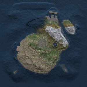 Thumbnail Rust Map: Procedural Map, Size: 2000, Seed: 1933077591, 3 Monuments