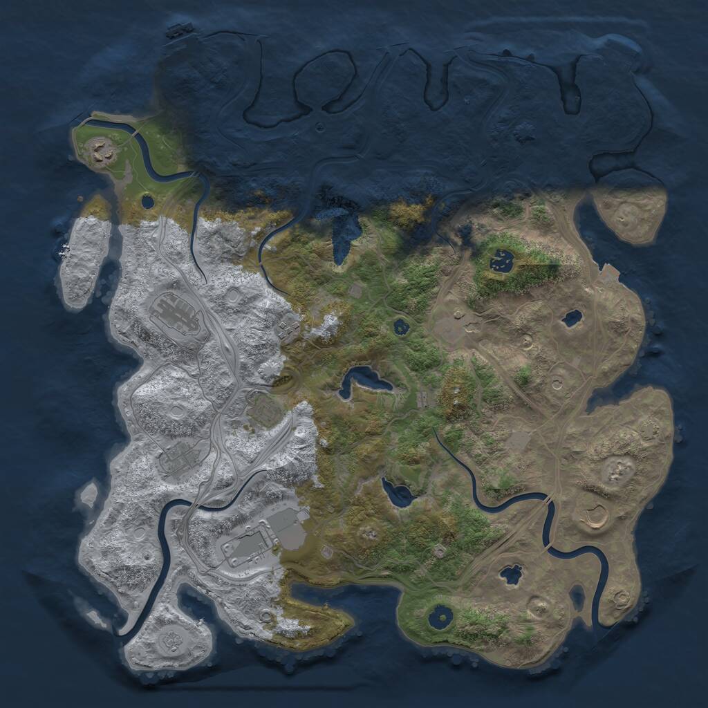 Rust Map: Procedural Map, Size: 4500, Seed: 1722366453, 15 Monuments