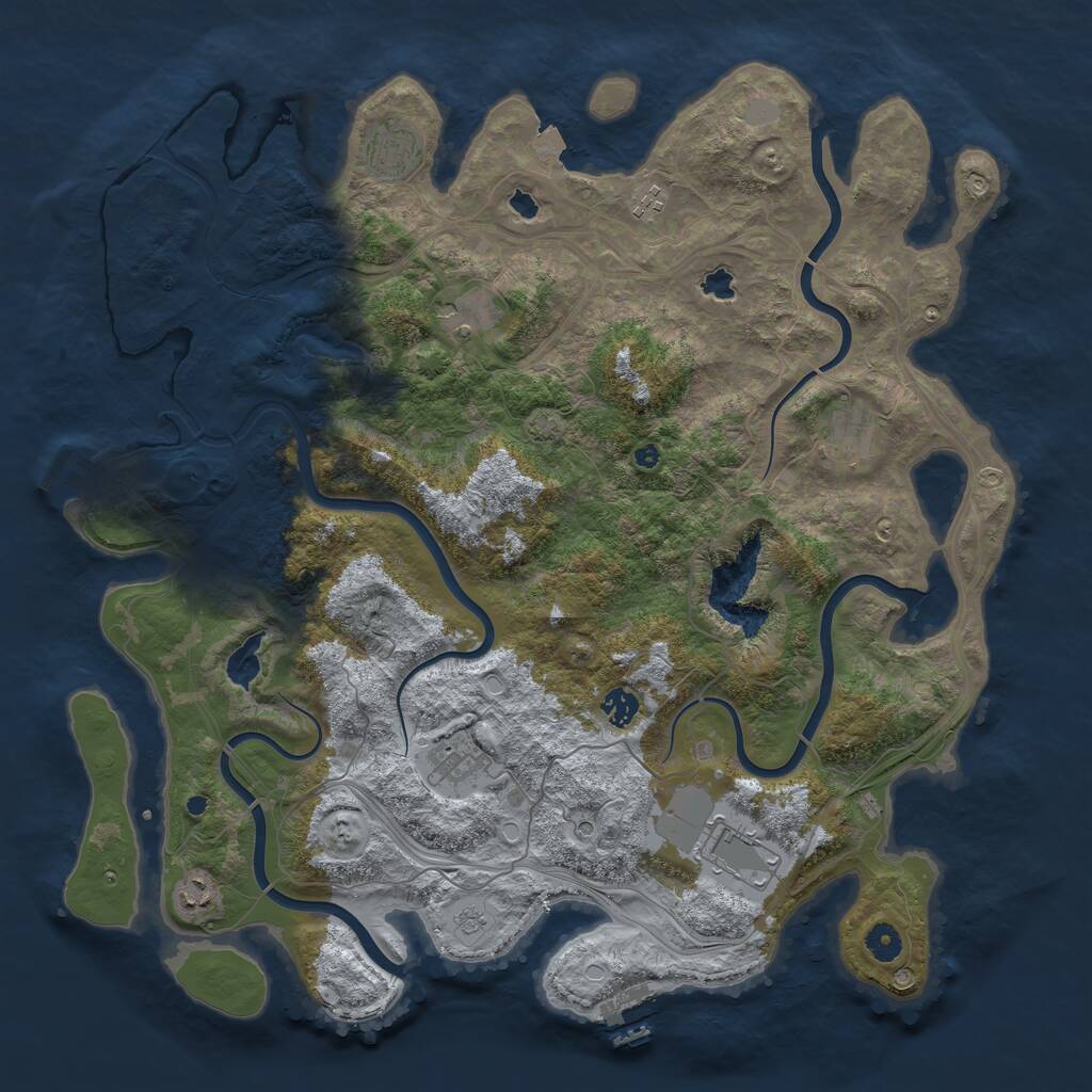 Rust Map: Procedural Map, Size: 4500, Seed: 420887264, 14 Monuments