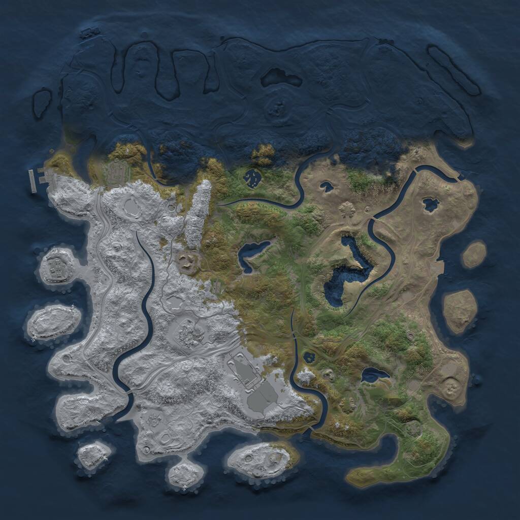 Rust Map: Procedural Map, Size: 4500, Seed: 239791902, 12 Monuments