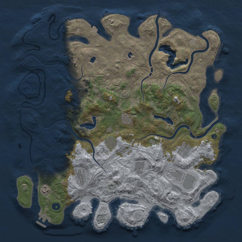 Rust Map: Procedural Map, Size: 4500, Seed: 1631485757, 14 Monuments