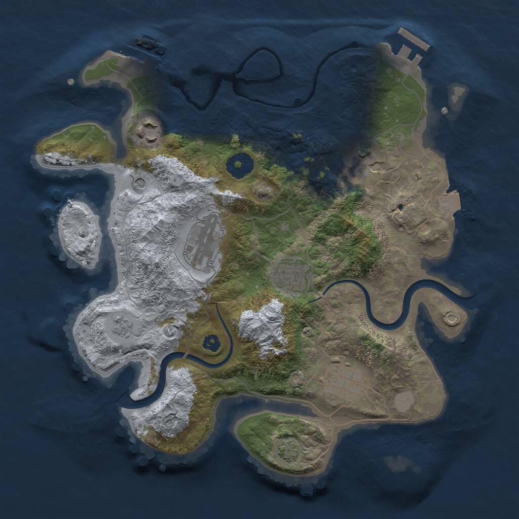 Rust Map: Procedural Map, Size: 3000, Seed: 759976187, 11 Monuments