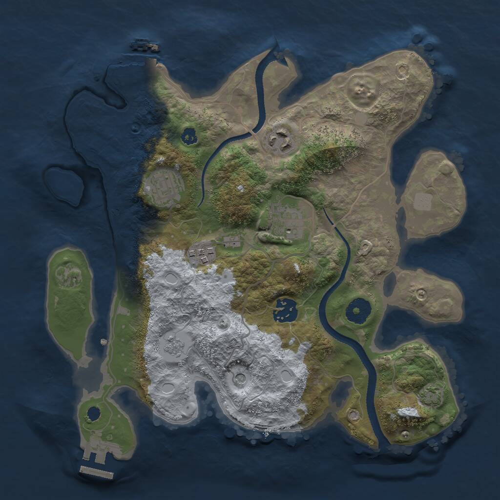 Rust Map: Procedural Map, Size: 3000, Seed: 242510904, 11 Monuments