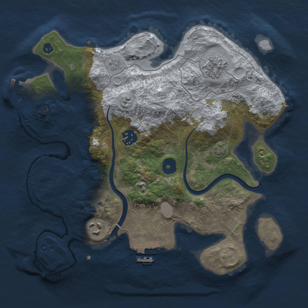 Rust Map: Procedural Map, Size: 3000, Seed: 9756423, 9 Monuments
