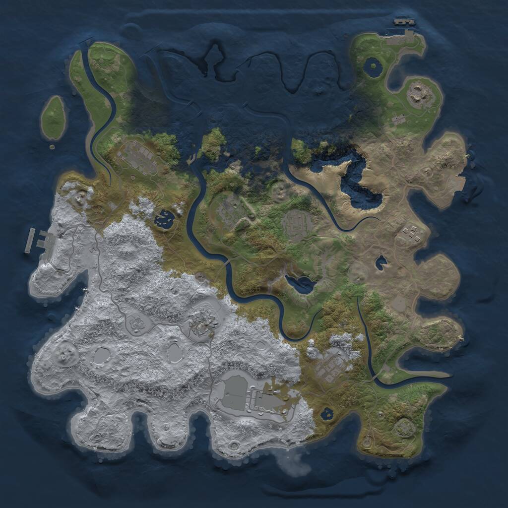 Rust Map: Procedural Map, Size: 4000, Seed: 104276666, 15 Monuments