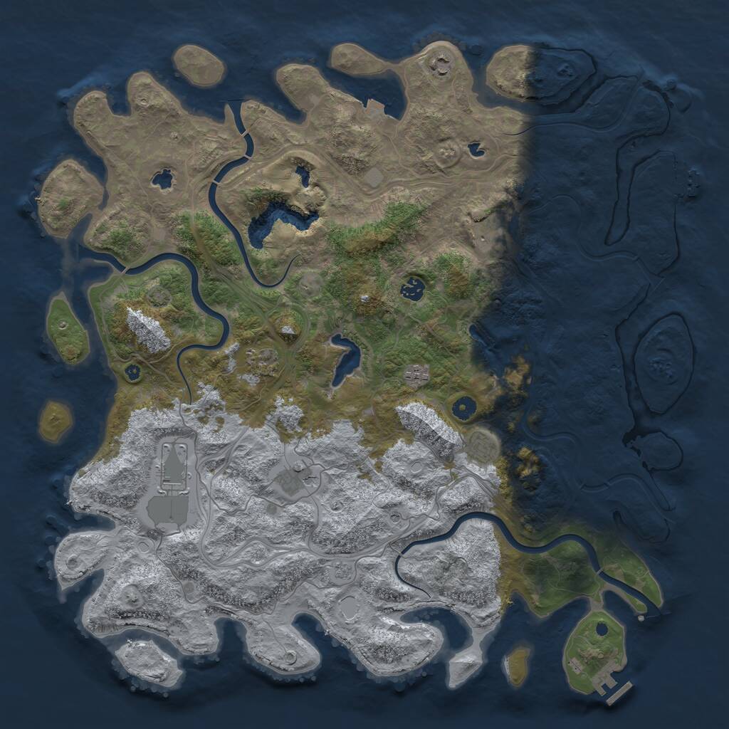 Rust Map: Procedural Map, Size: 4750, Seed: 1892692811, 14 Monuments
