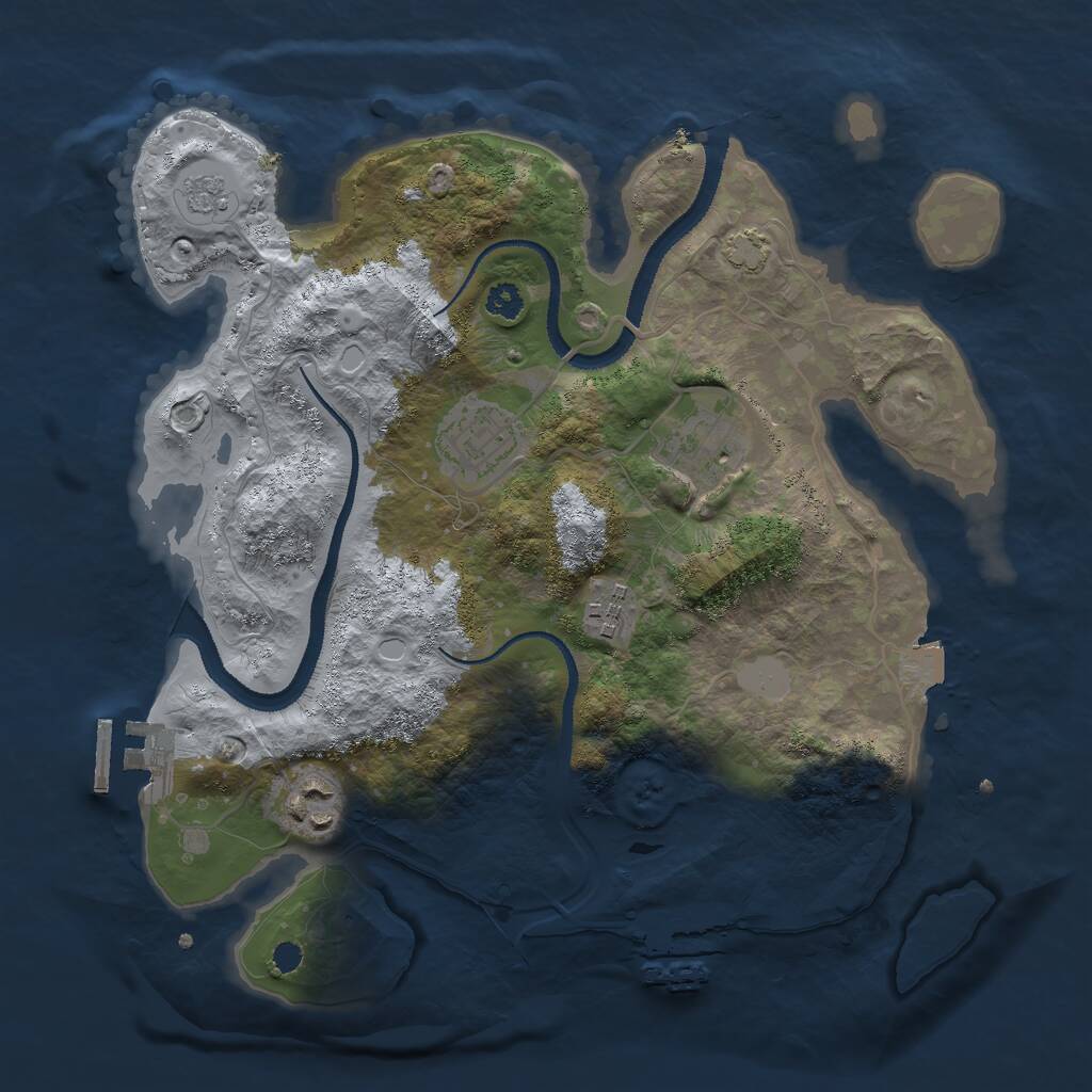 Rust Map: Procedural Map, Size: 3000, Seed: 24567, 9 Monuments