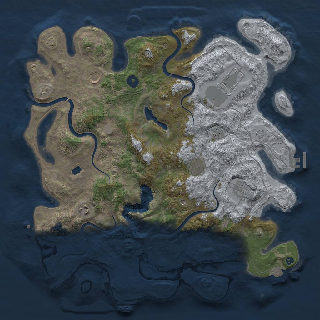Rust Map: Procedural Map, Size: 4000, Seed: 1339615138, 12 Monuments