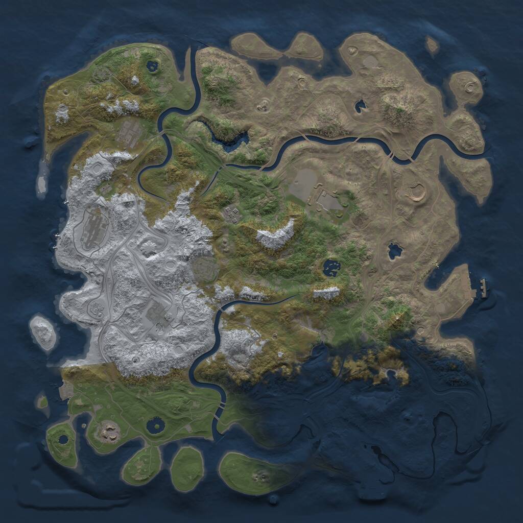 Rust Map: Procedural Map, Size: 4500, Seed: 1678386554, 15 Monuments