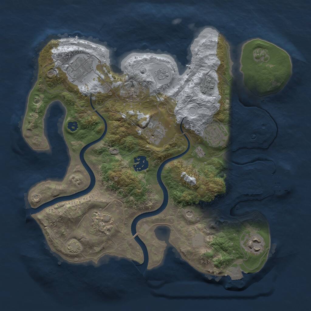 Rust Map: Procedural Map, Size: 3000, Seed: 124111154, 12 Monuments