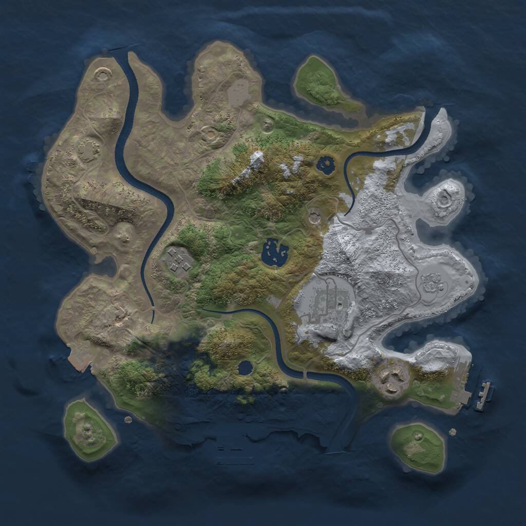 Rust Map: Procedural Map, Size: 2850, Seed: 1506199107, 10 Monuments