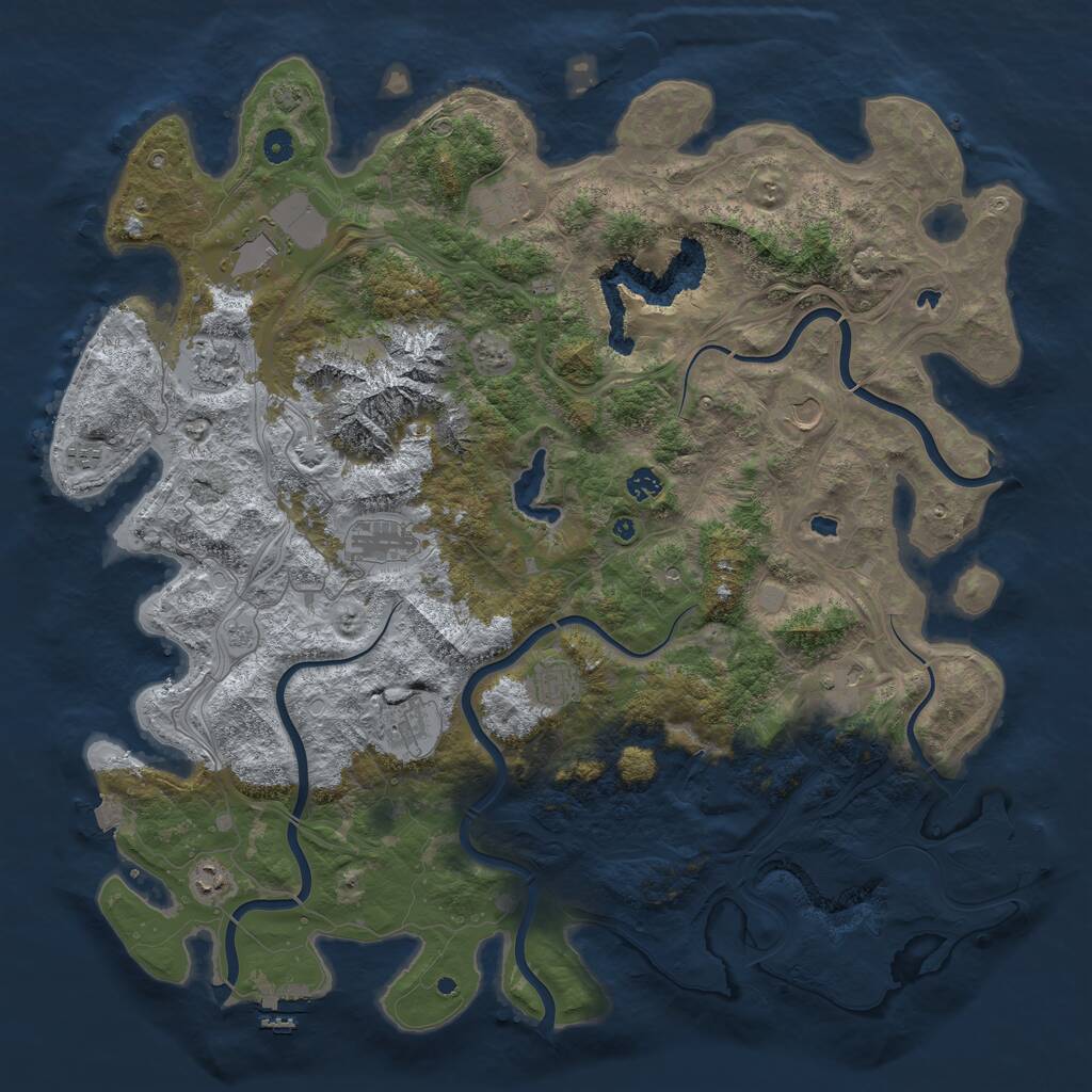 Rust Map: Procedural Map, Size: 5000, Seed: 3404, 17 Monuments