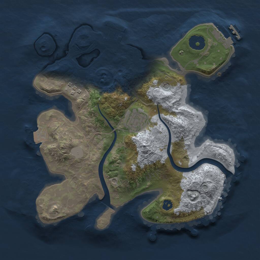 Rust Map: Procedural Map, Size: 2500, Seed: 3560, 6 Monuments