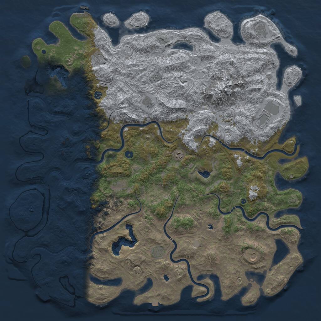 Rust Map: Procedural Map, Size: 6000, Seed: 1489434510, 17 Monuments