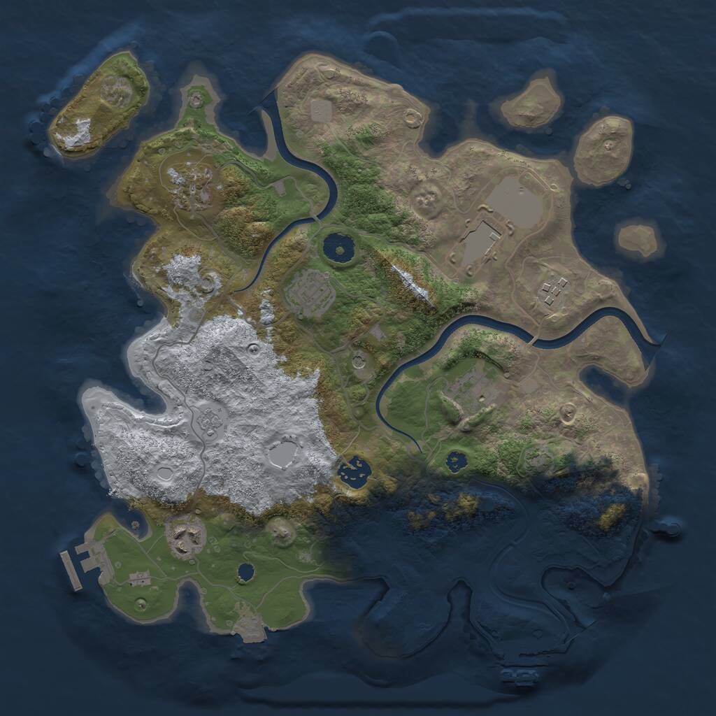 Rust Map: Procedural Map, Size: 3500, Seed: 3404, 13 Monuments