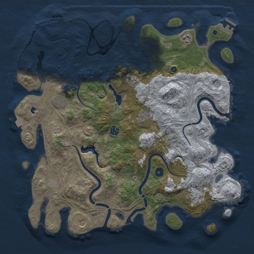 Rust Map: Procedural Map, Size: 4250, Seed: 245501168, 13 Monuments