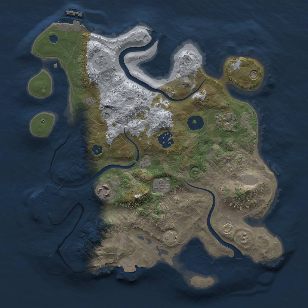 Rust Map: Procedural Map, Size: 3000, Seed: 434318839, 10 Monuments