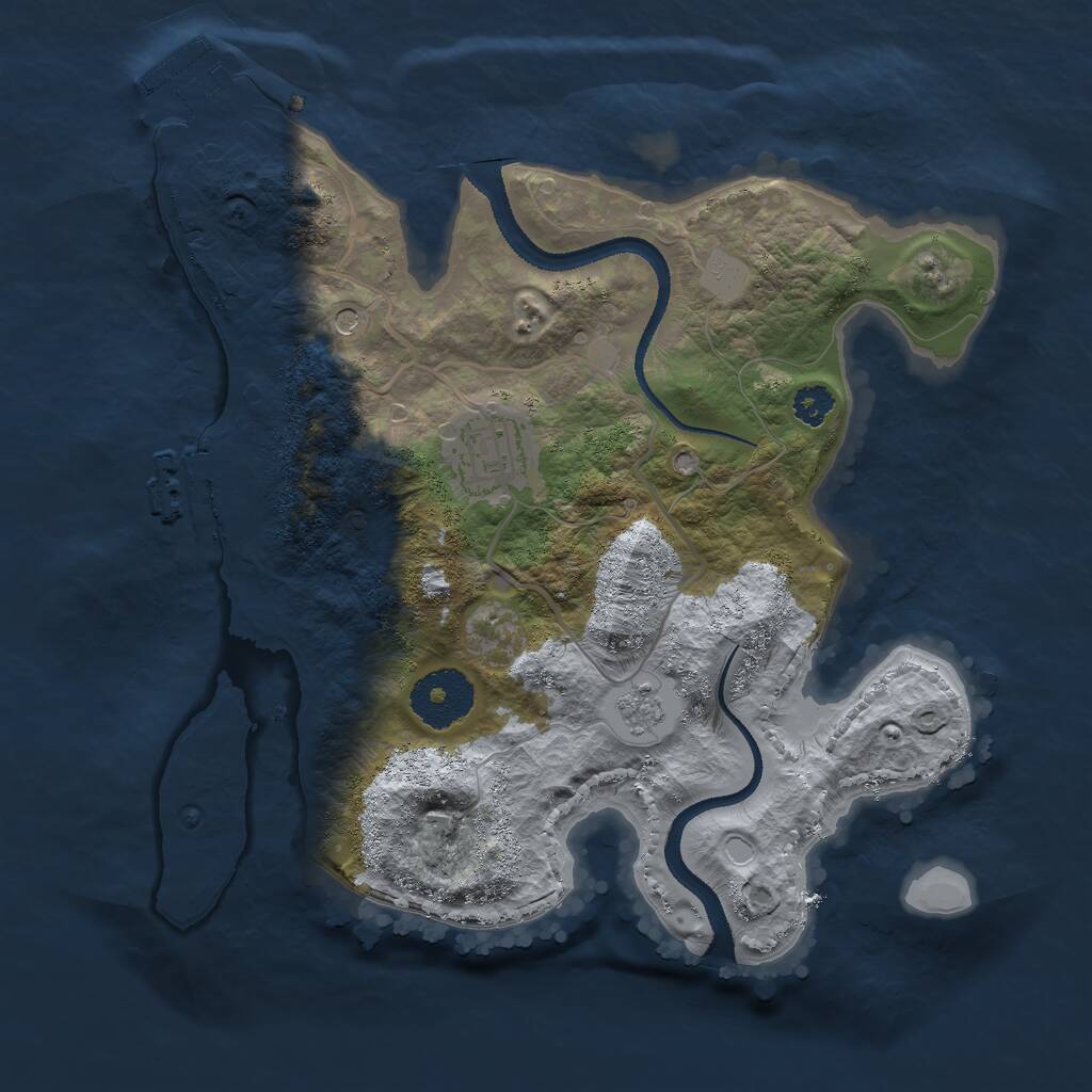 Rust Map: Procedural Map, Size: 2750, Seed: 889732417, 6 Monuments