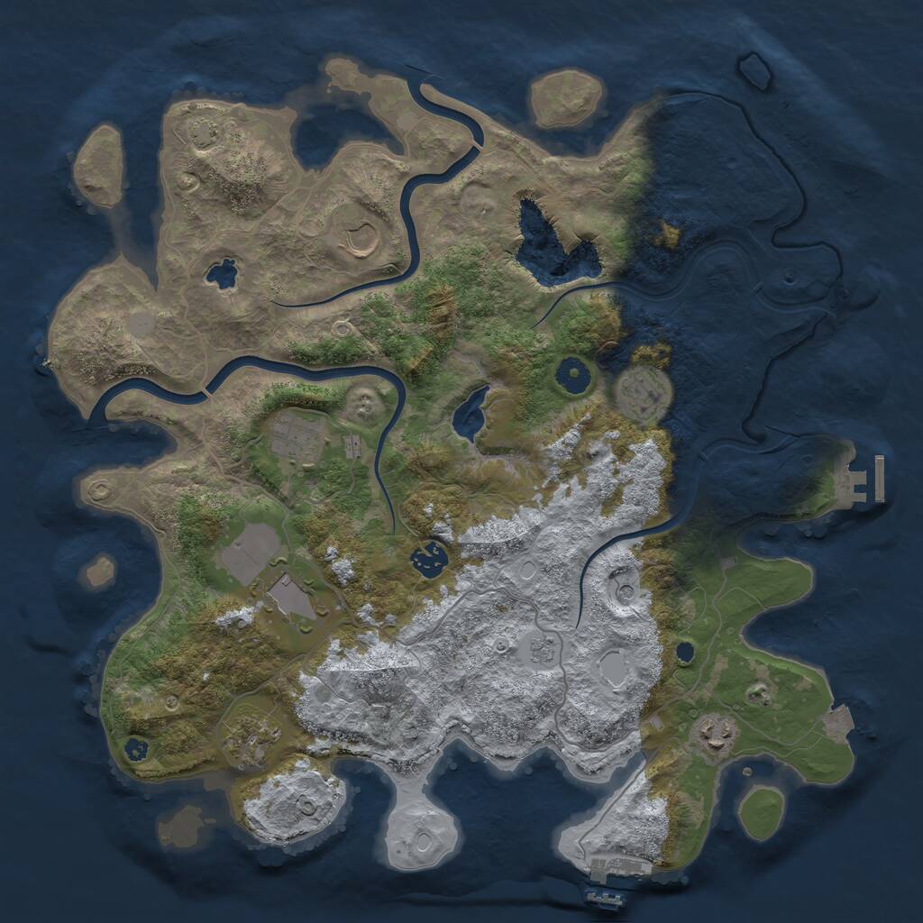 Rust Map: Procedural Map, Size: 4000, Seed: 746165579, 13 Monuments