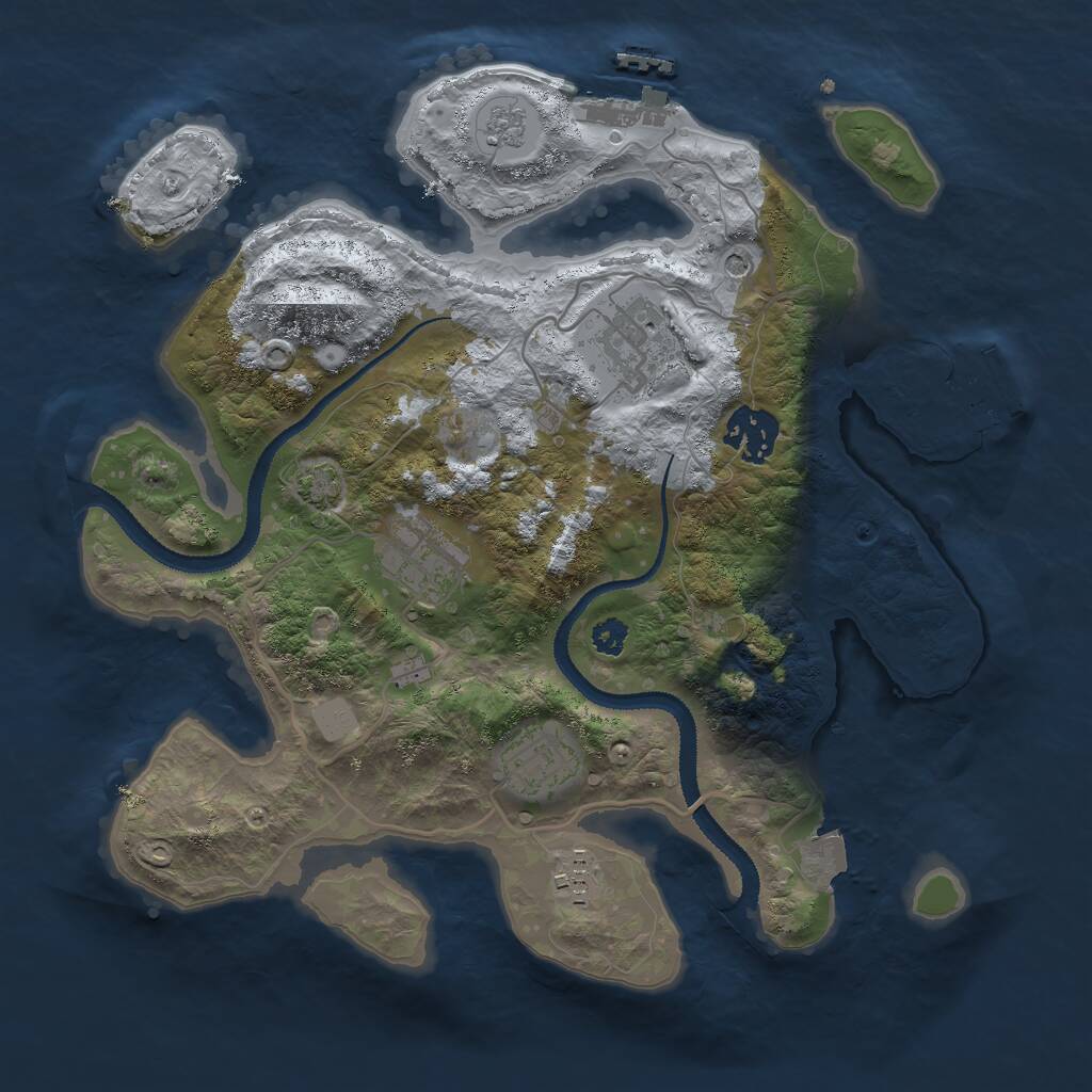 Rust Map: Procedural Map, Size: 3000, Seed: 1451889922, 11 Monuments