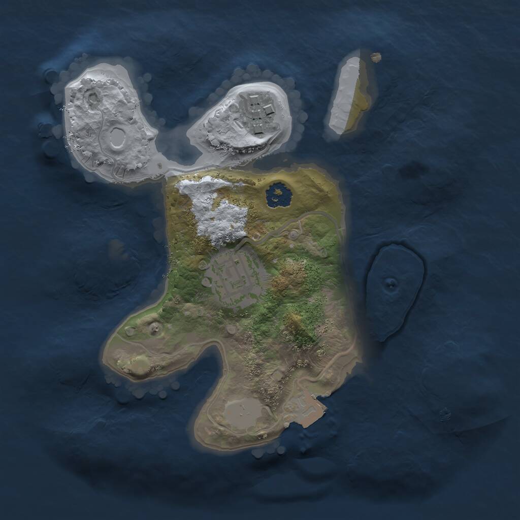 Rust Map: Procedural Map, Size: 2000, Seed: 1117348886, 3 Monuments