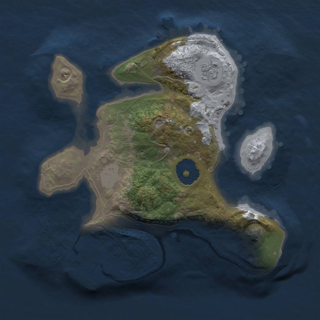 Rust Map: Procedural Map, Size: 2000, Seed: 3332, 3 Monuments