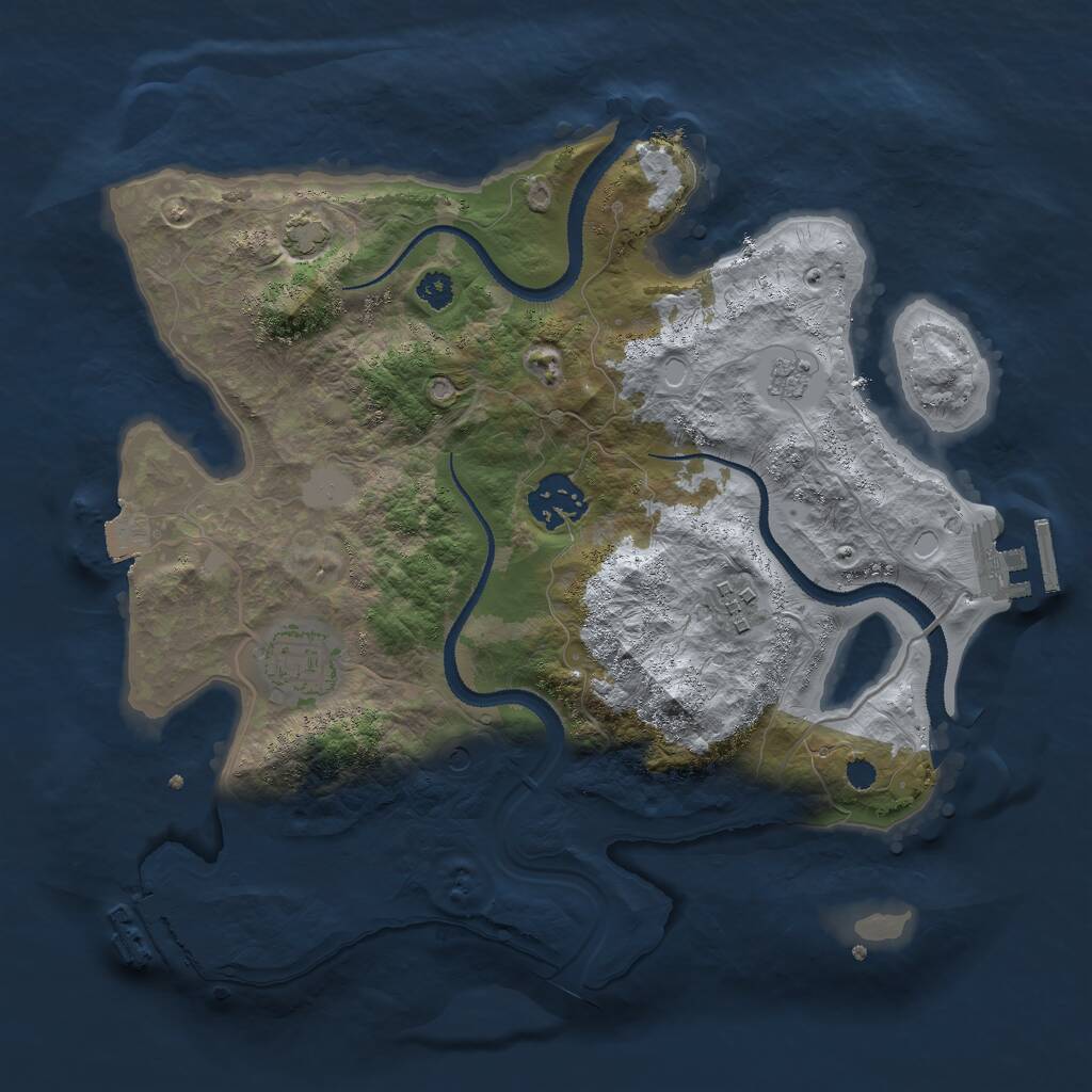Rust Map: Procedural Map, Size: 3000, Seed: 173847153, 9 Monuments