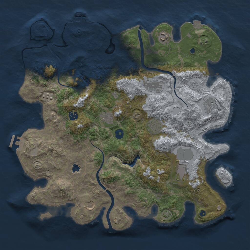 Rust Map: Procedural Map, Size: 4000, Seed: 1909778355, 15 Monuments